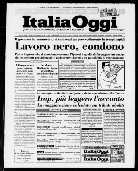 Italia oggi : quotidiano di economia finanza e politica